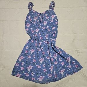 NWOT Nasty Gal Blue Dress with Pink Floral Print